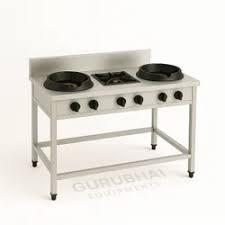 S. S. Three Burner (2+1) Chinese Range - With Plumbing